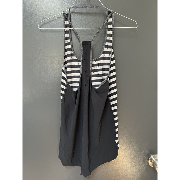 Lululemon Water Bound Singlet Apex Stripe Printed Black Dune Black Women’s Sz 6 - Picture 3 of 5